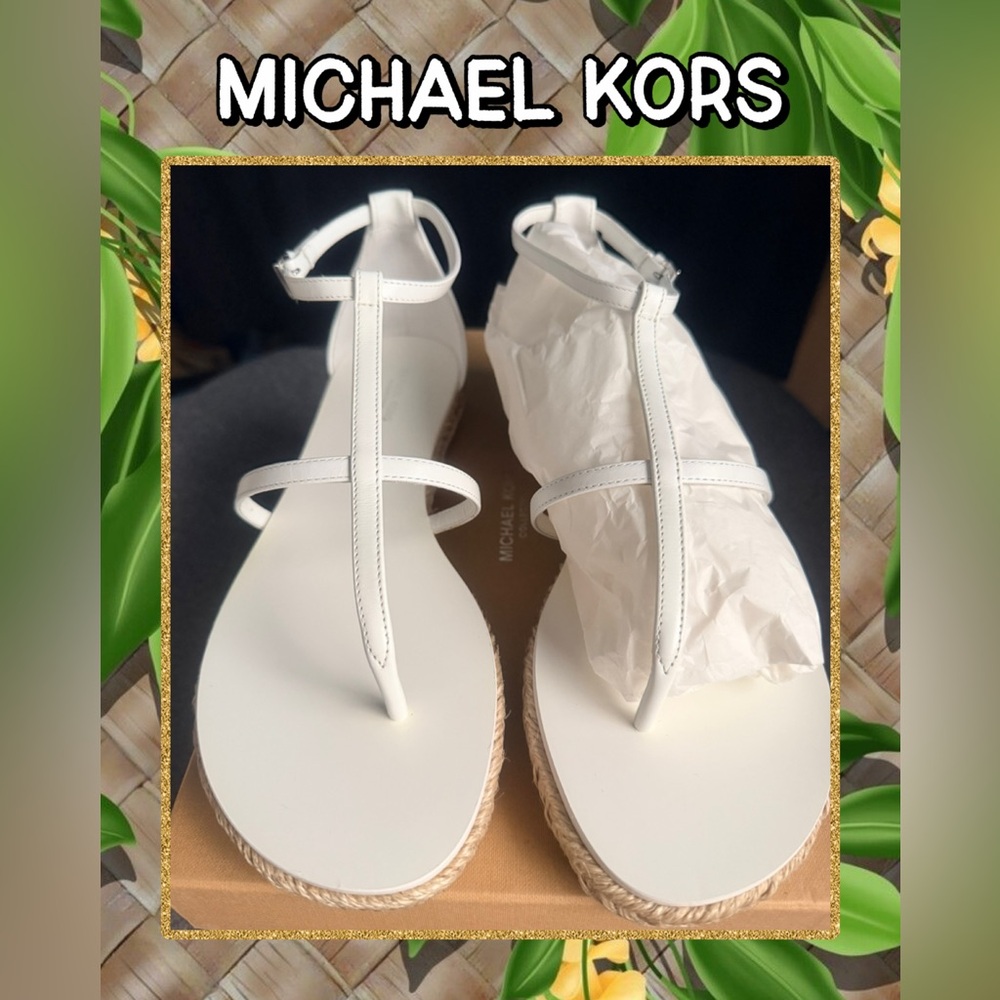 Michael Kors white leather Sandals with Elegant Straps